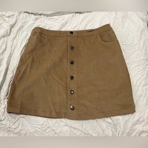 NWT, Size L corduroy tan mini  skirt